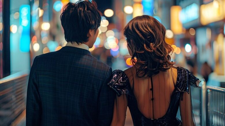華の会メールで知り合った男性と食事をする30代女性のイメージ