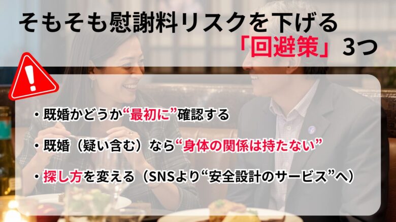 慰謝料リスクを下げる3つの回避策まとめ