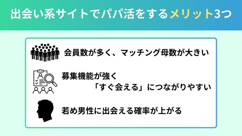 出会い系サイトでパパ活をするメリットまとめ