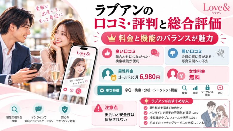 ラブアンの口コミ・評判と総合評価を紹介する男女のイラスト