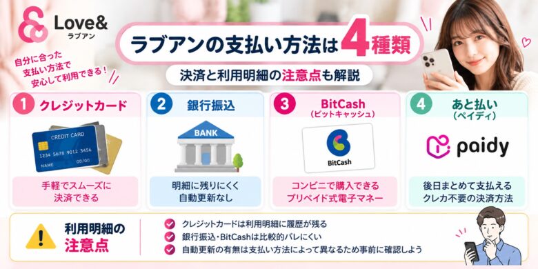 ラブアンの4つの支払い方法。クレジットカード・銀行振込・BitCash・ペイディを紹介する画像