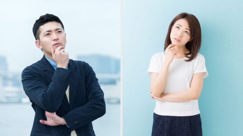 ラブアンのログイン状況が信用できるのか悩んでいる男女のイメージ