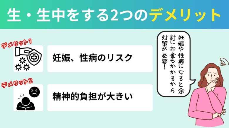 パパ活女子が生・生中をする2つのデメリット