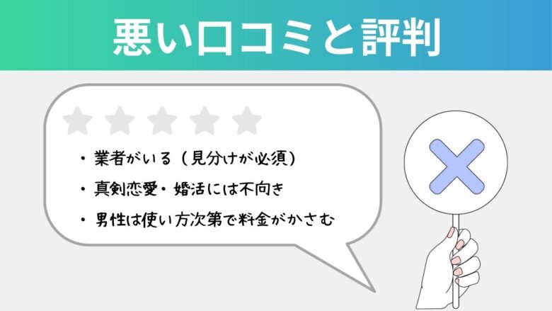 PCMAXの悪い口コミ・評判まとめ