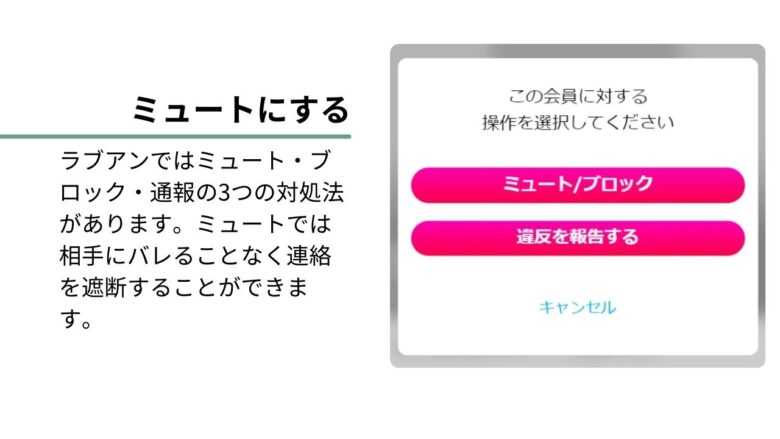ラブアンで業者に出会った時の対処法①ミュートにする