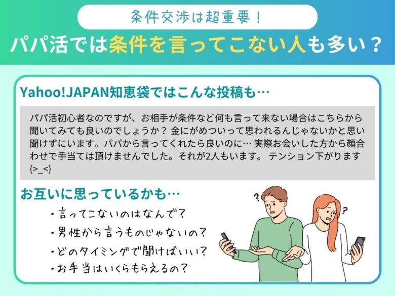パパ活では条件を言ってこない人の例