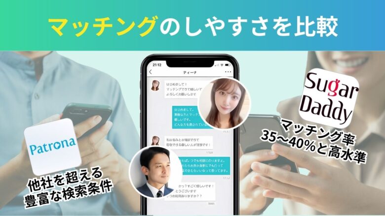 シュガーダディとパトローナのマッチングのしやすさ・傾向比較