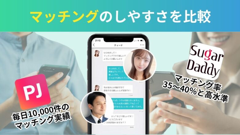 シュガーダディとPJのマッチングのしやすさと会員層の傾向比較