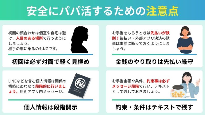 安全にパパ活するための4つの注意点