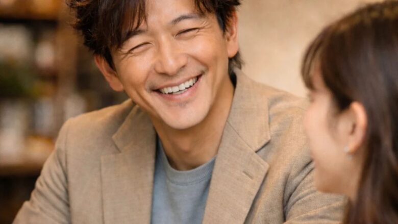 若い女性と会話する年上男性のイメージ